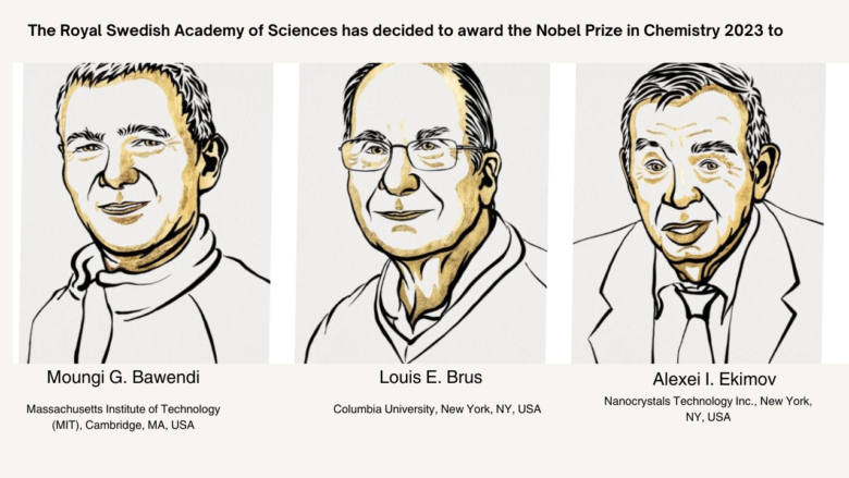 تكافئ جائزة نوبل في الكيمياء 2023 اكتشاف وتطوير النقاط الكمومية ، وهي جسيمات نانوية صغيرة جدا بحيث يحدد حجمها خصائصها. هذه المكونات الأصغر لتكنولوجيا النانو تنشر الآن ضوءها من أجهزة التلفزيون ومصابيح LED ، ويمكنها أيضا توجيه الجراحين عند إزالة أنسجة الورم ، من بين أشياء أخرى كثيرة.